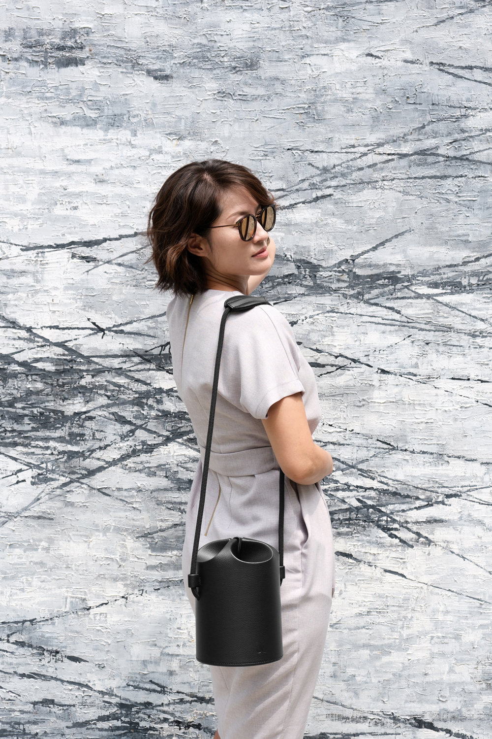 摺紙皮包，BLOSSOM，圓筒包，素食皮革，環保，輕量化，Origami，Origami Leather Bag